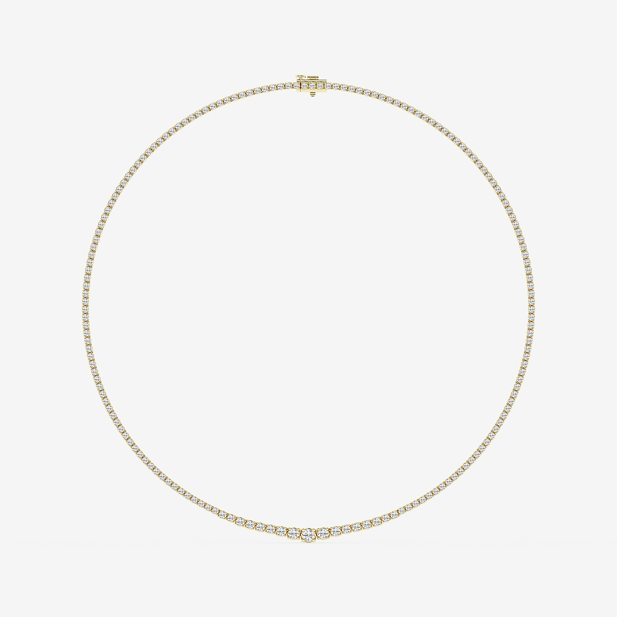 Additional Image 3 for  7 ctw Round Lab Grown Diamond Four Prong Graduated Tennis Necklace